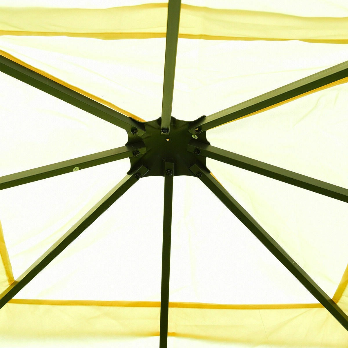 10 x 10 Ft Outdoor Steel Frame Gazebo Shelter with Waterproof Polyester Canopy-4